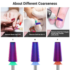 MelodySusie nail drill bits demonstrating two-way rotation