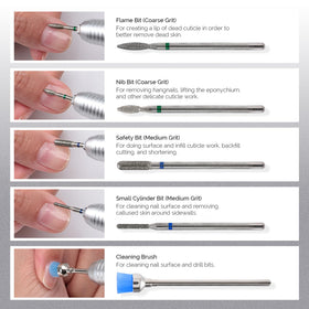 MelodySusie nail drill bits in various shapes and sizes