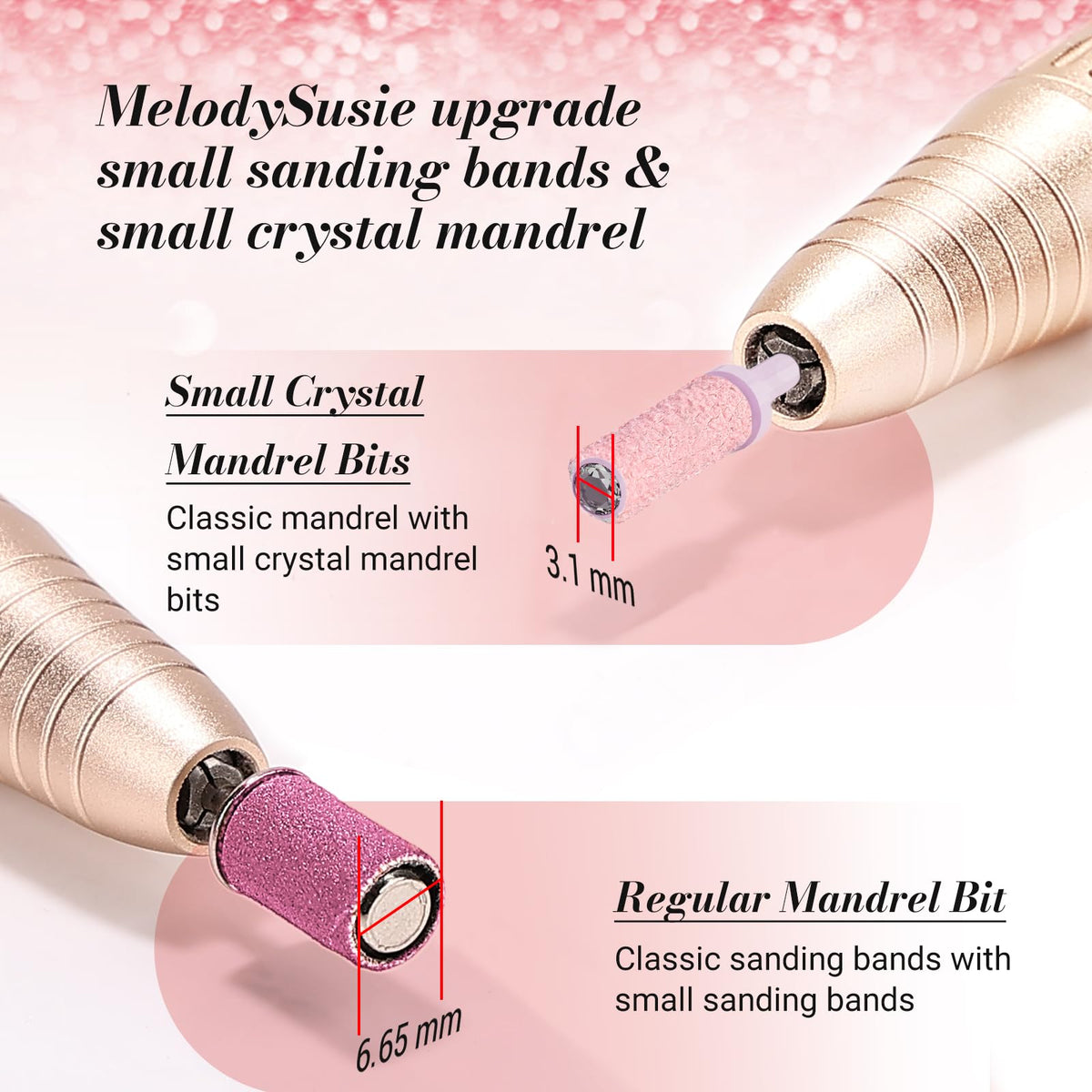MelodySusie nail drill bits on a white background