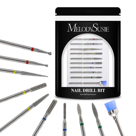 MelodySusie Nail Drill Bits Set 10pcs with storage case