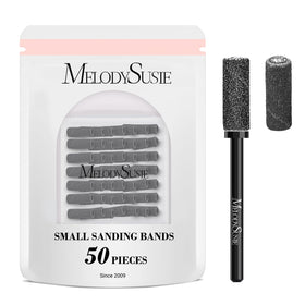 MelodySusie Nail Drill Bits Set 50 Pcs black sanding bands front view