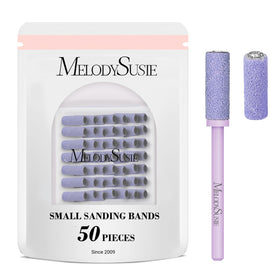 MelodySusie Nail Drill Bits Set 50 Pcs with purple sanding bands