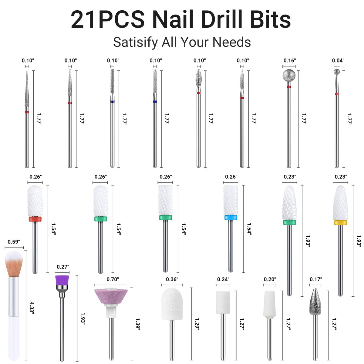 MelodySusie nail drill bits set in a handbag for portability
