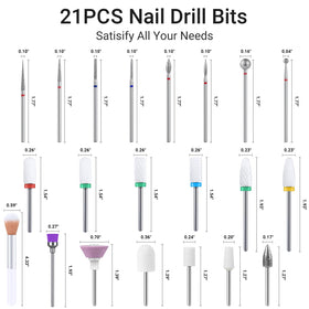 MelodySusie nail drill bits set in a handbag for portability