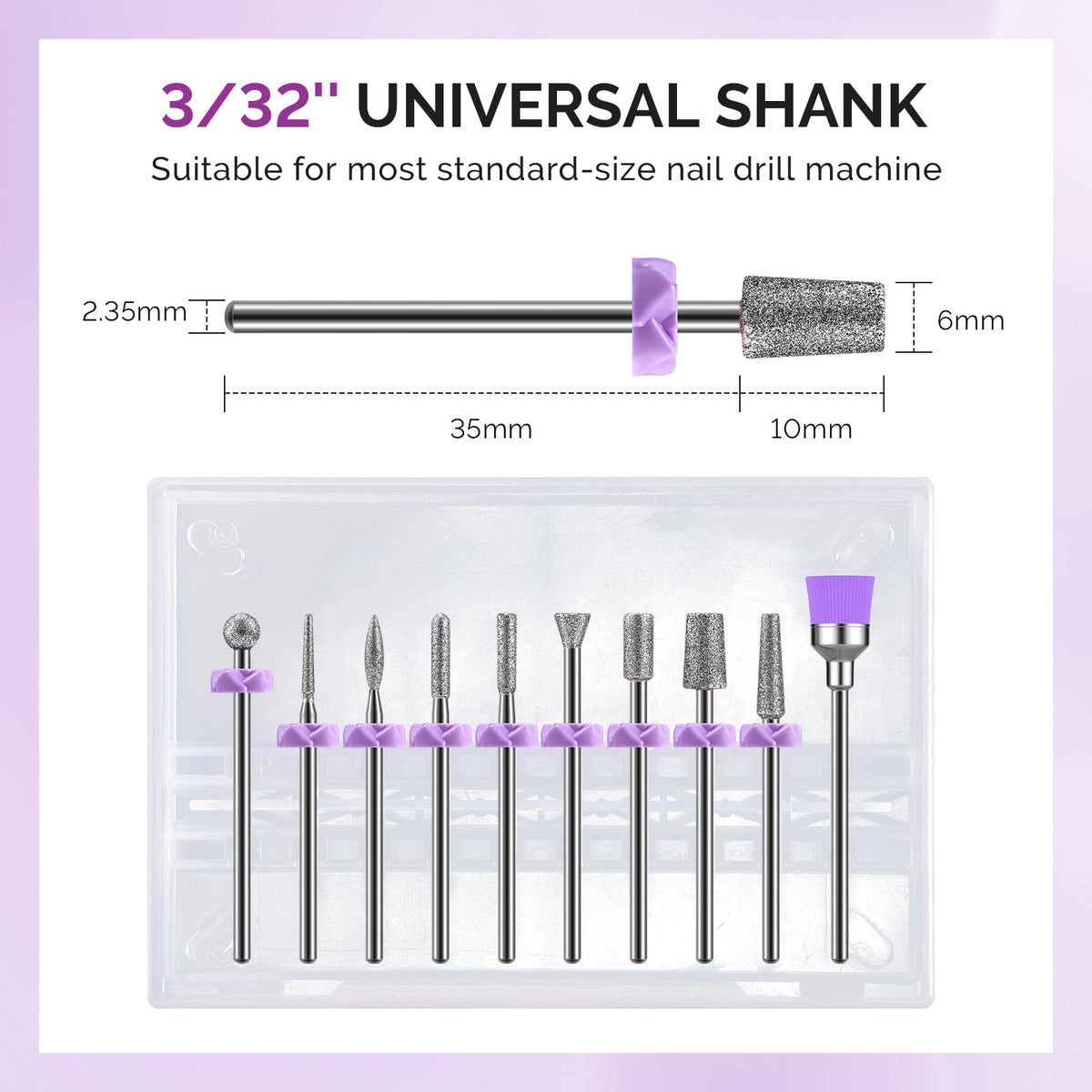 MelodySusie nail drill bits set with dust-proof ring