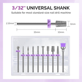 MelodySusie nail drill bits set with dust-proof ring