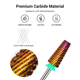 MelodySusie Nail Drill Bits showing 5 different functions