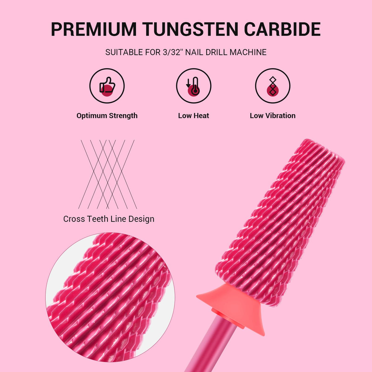 MelodySusie nail drill bits showing different functions