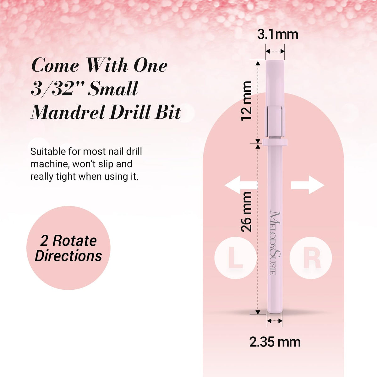 MelodySusie nail drill bits with various grit options