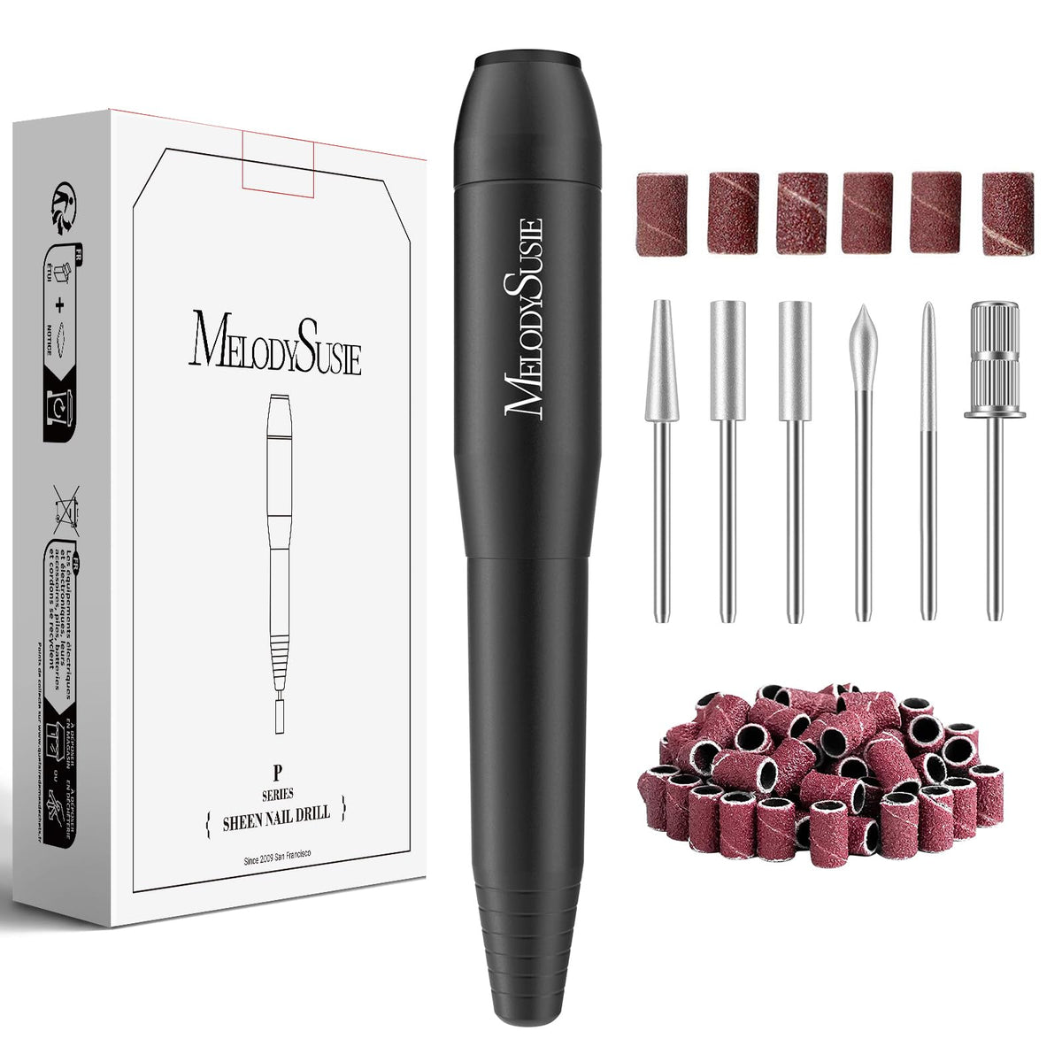 MelodySusie Nail Drill PC120I front view with rotary motor
