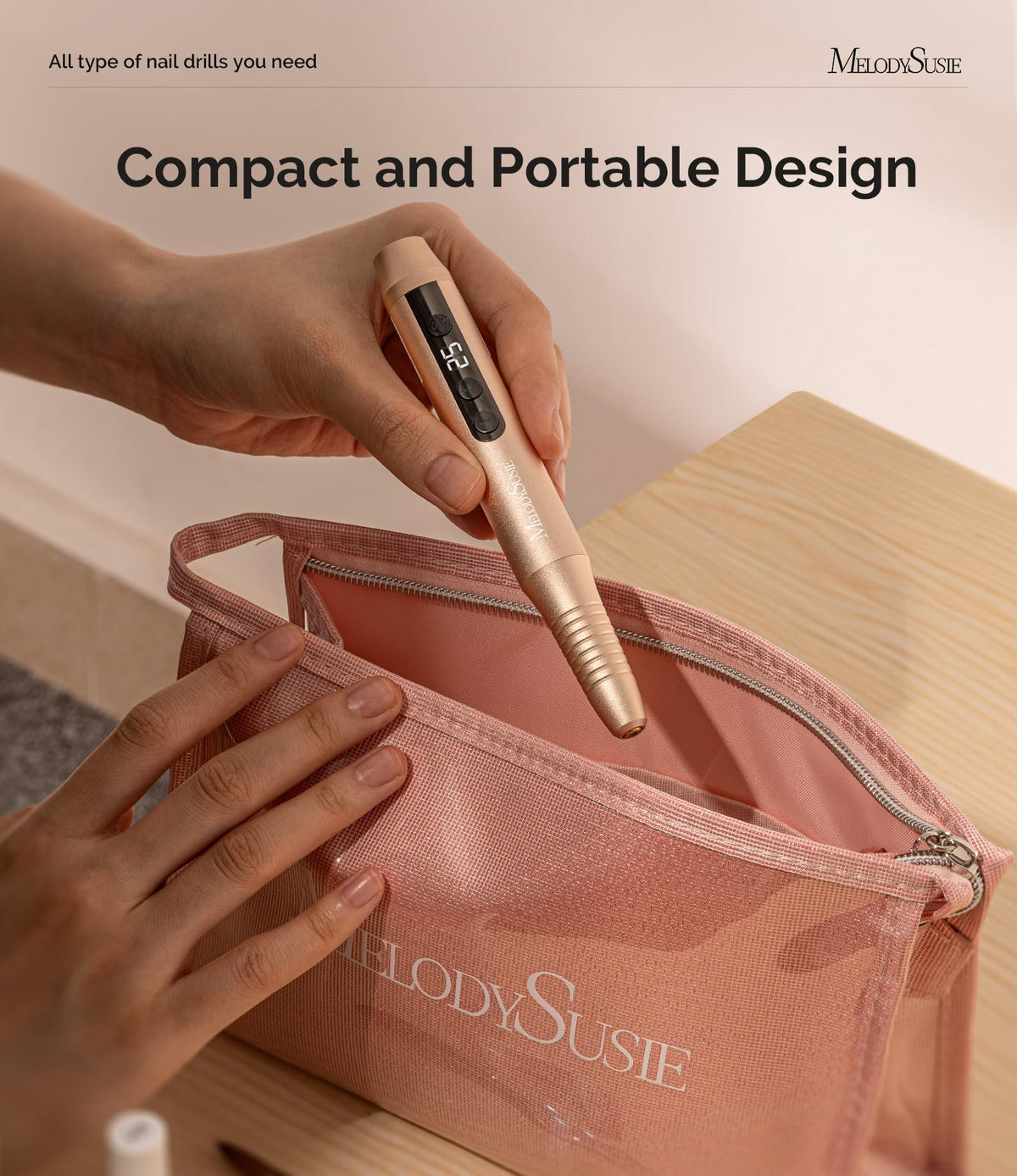MelodySusie nail drill with included drill bits and sanding bands