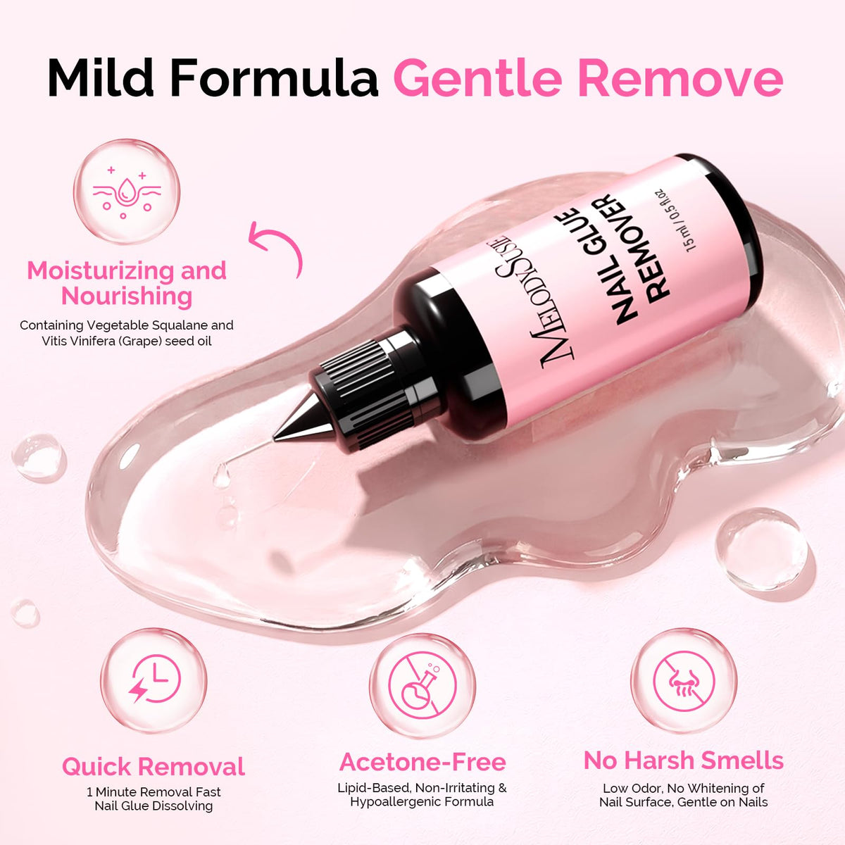 MelodySusie Nail Glue Remover 15ml side view