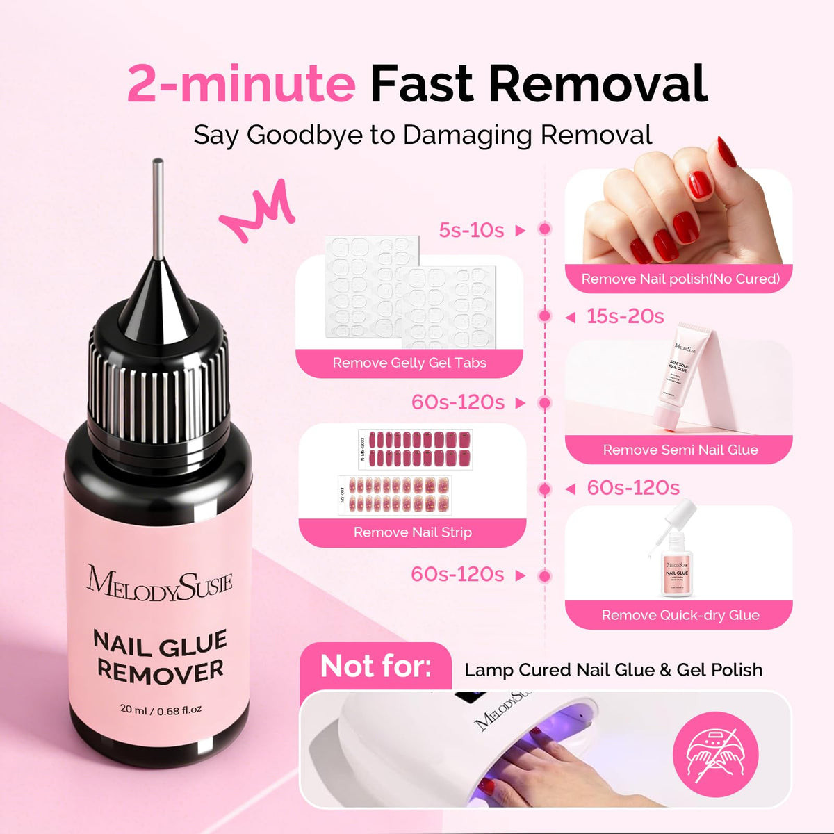 MelodySusie Nail Glue Remover 20ml with nail polish