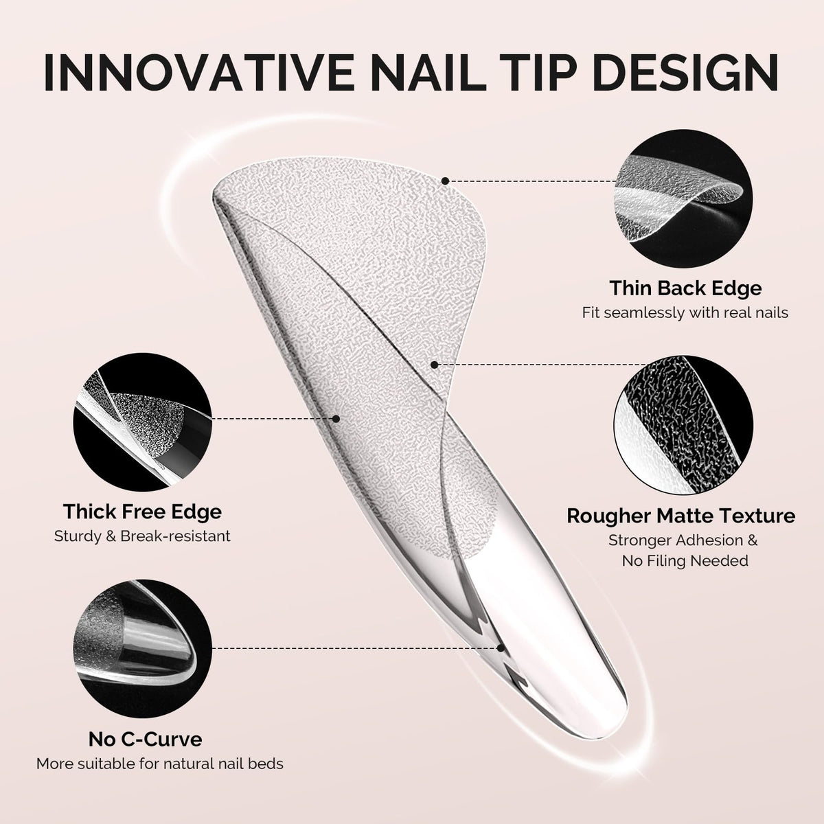 MelodySusie nail tips displayed in a professional manicure setting