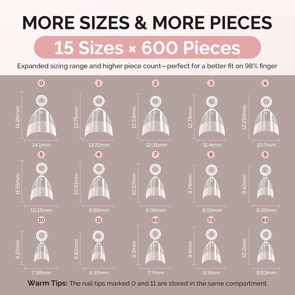 MelodySusie nail tips showing half-matte finish