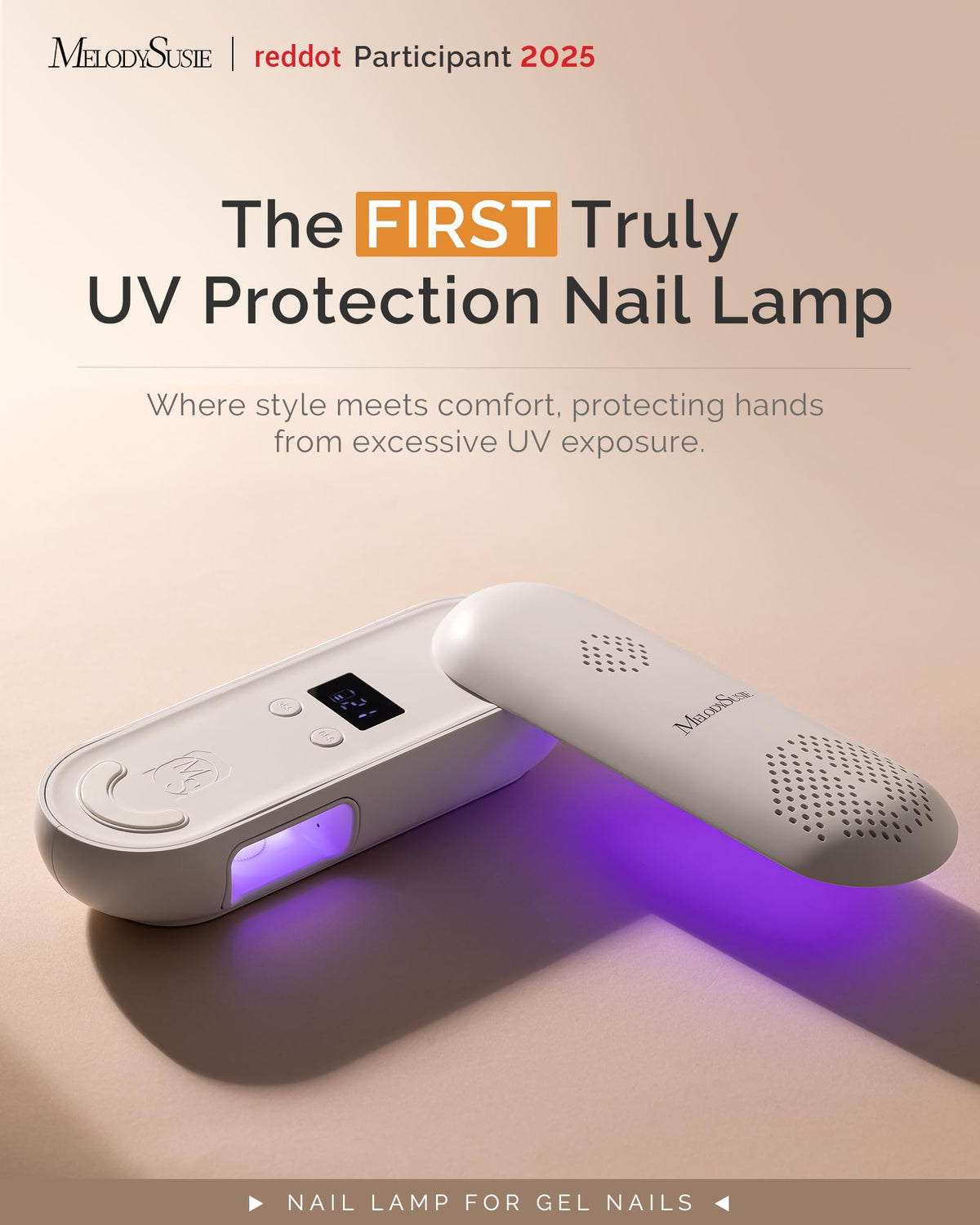 MelodySusie P-Plus20F cordless nail lamp side view