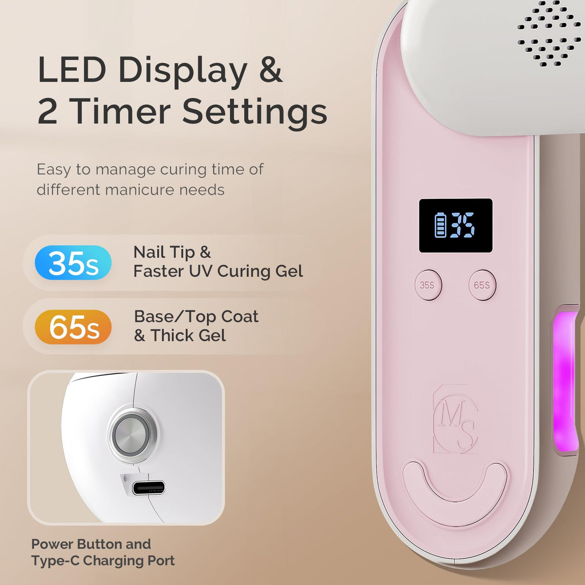 MelodySusie P-Plus20F UV LED Nail Lamp with timer settings