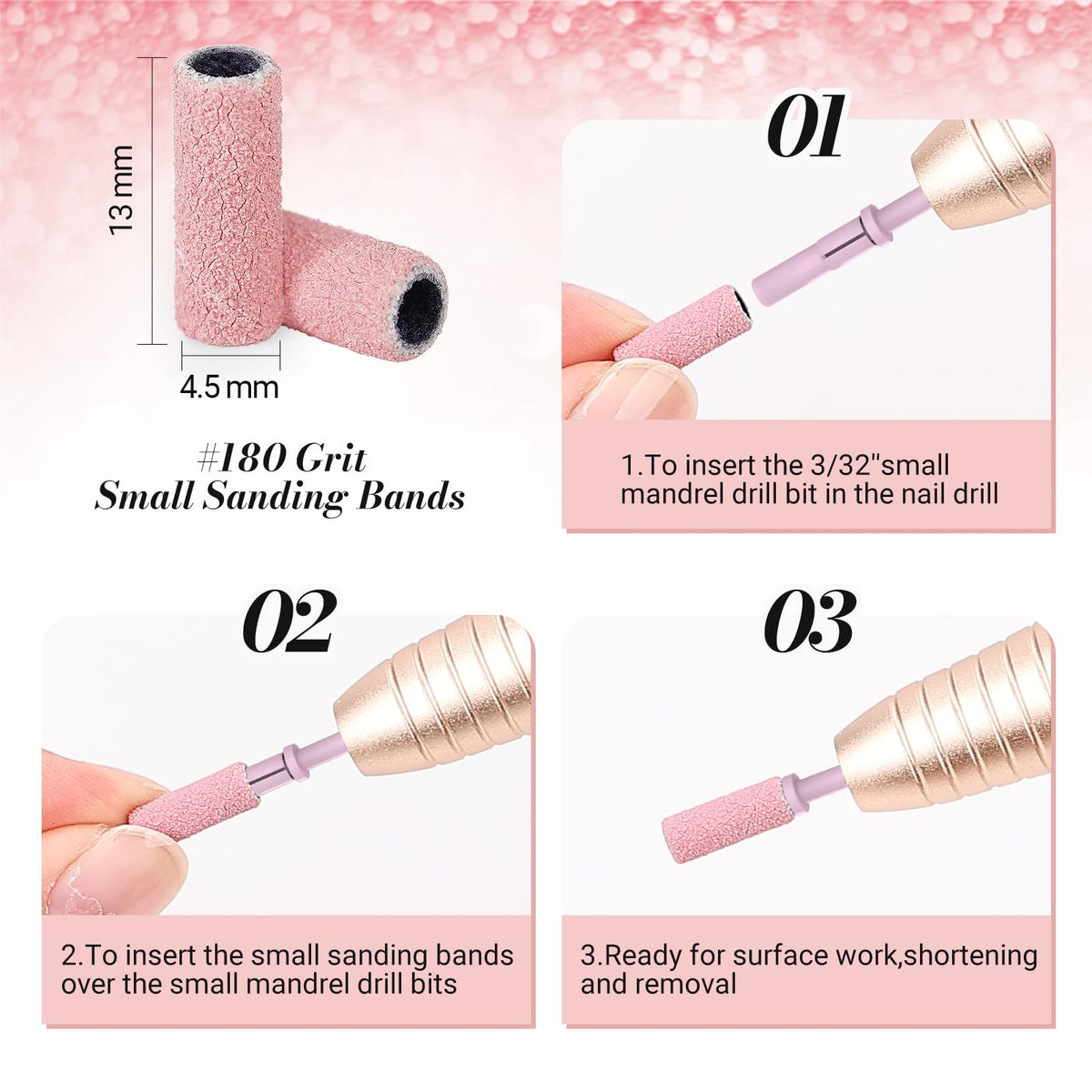 MelodySusie packaging of 50 Pcs Nail Drill Bits