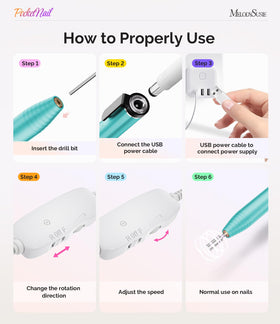 MelodySusie PC100G Nail Drill in use on nails