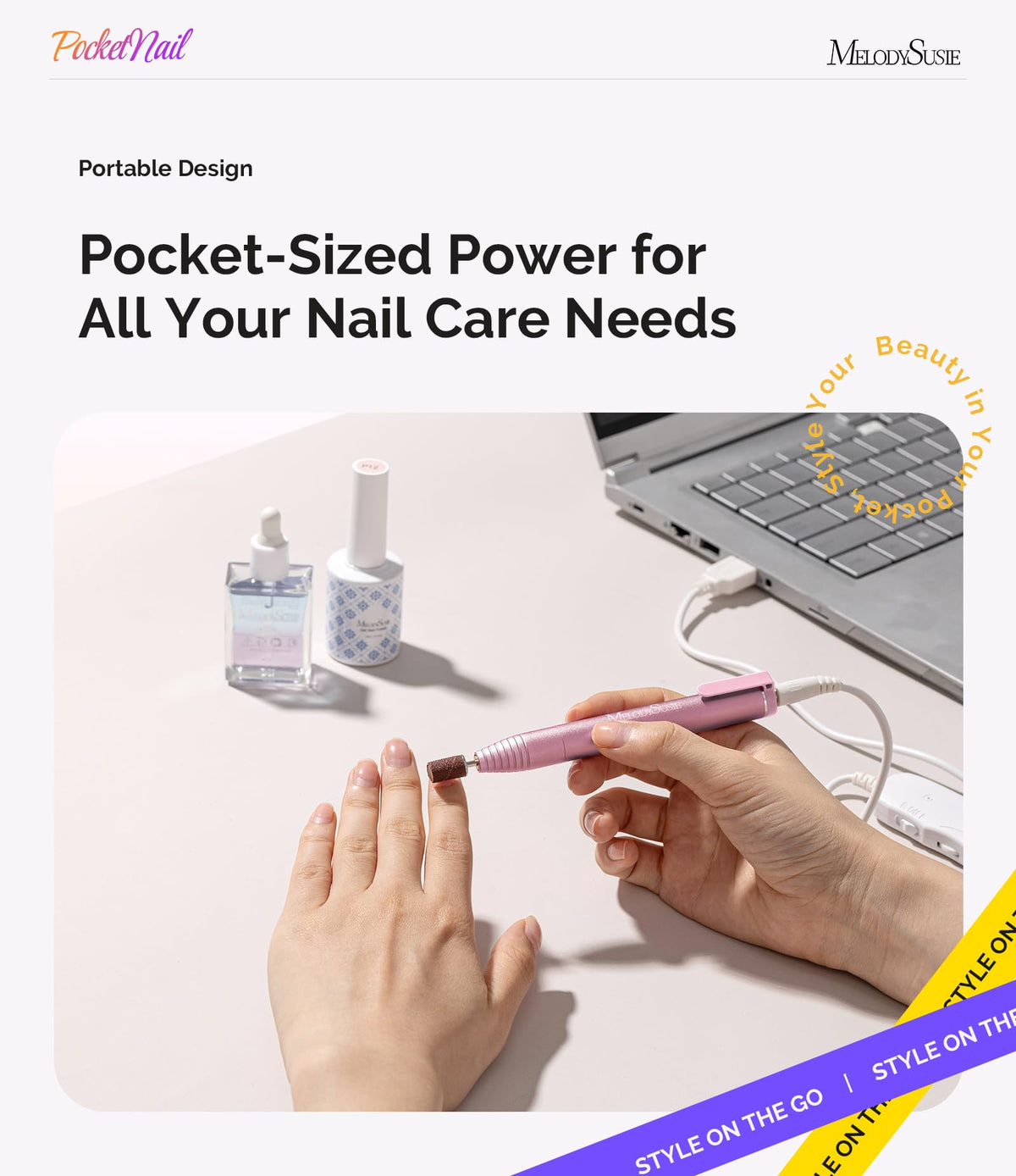 MelodySusie PC100G Nail Drill packaging display