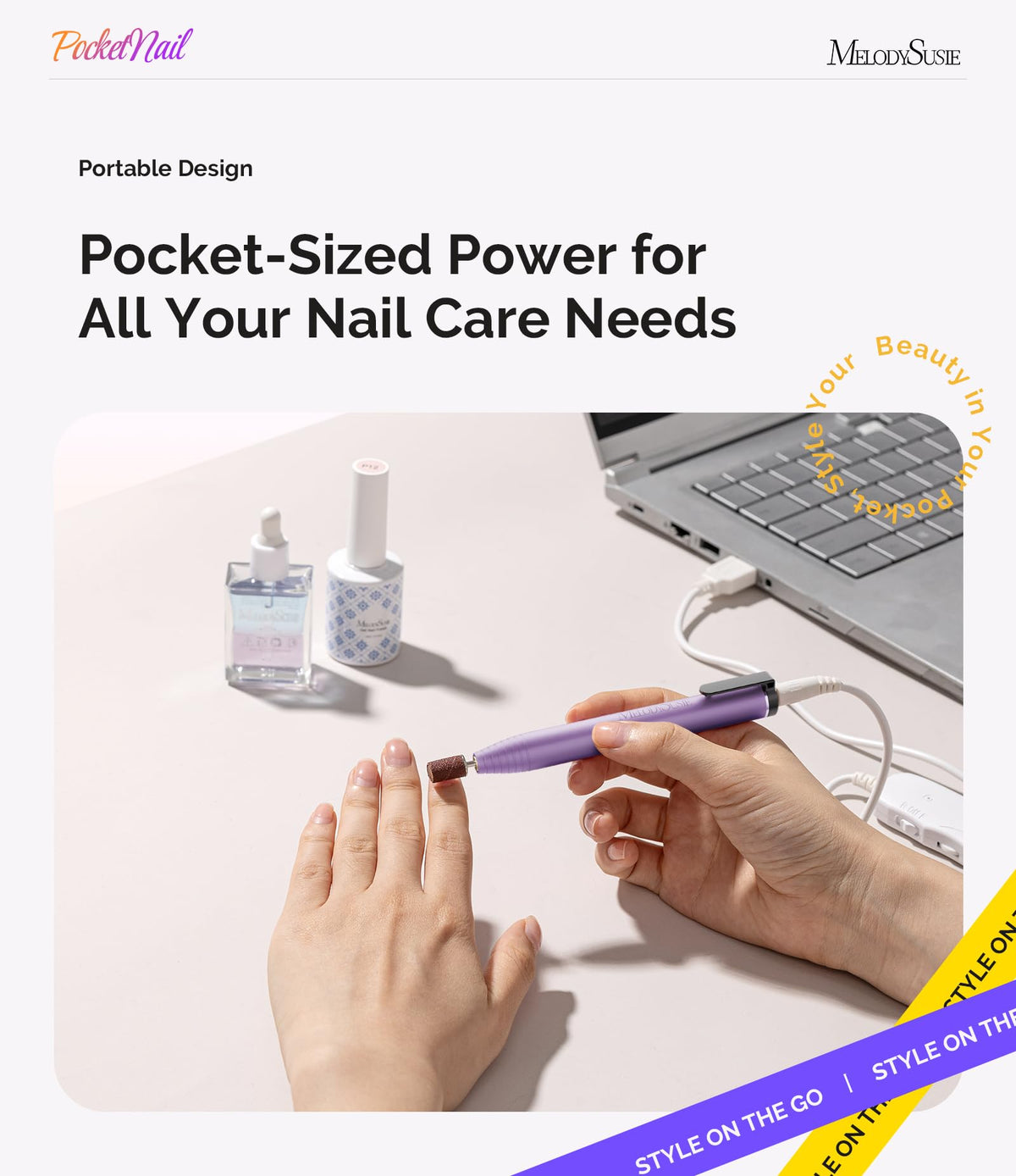 MelodySusie PC100G nail drill packaging with product details