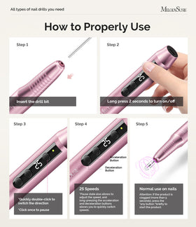 MelodySusie PC180G nail drill with battery charging indicator