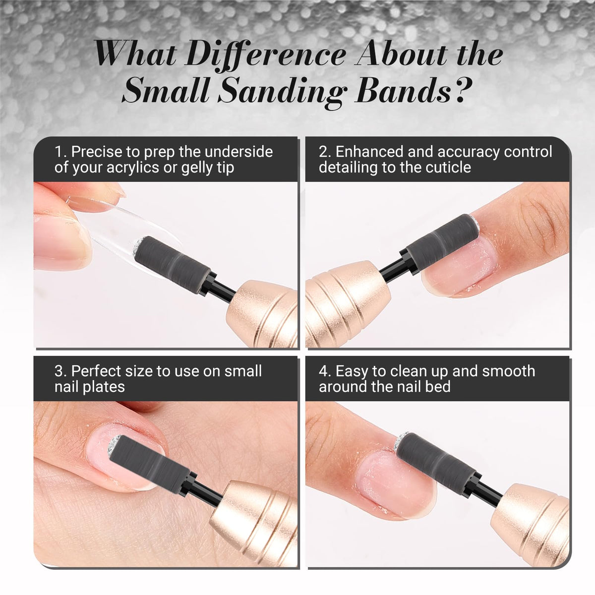 MelodySusie sanding bands arranged in a box