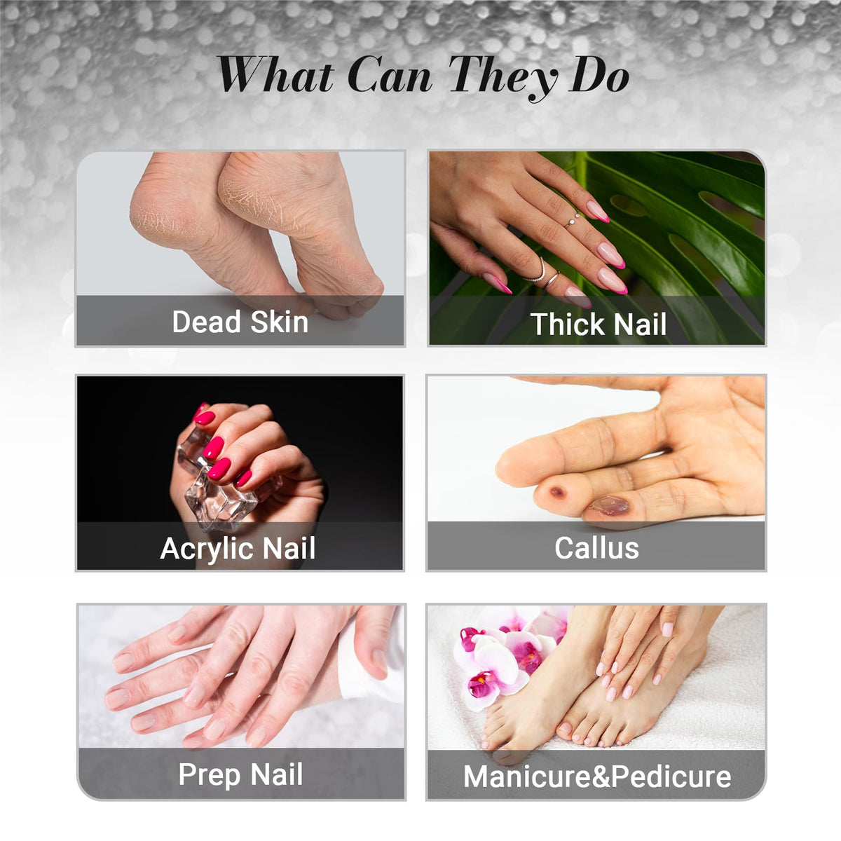 MelodySusie sanding bands in use on artificial nails