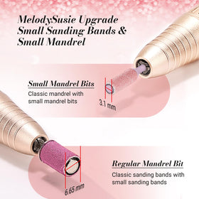MelodySusie sanding bands in use on nails