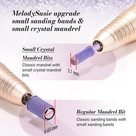 MelodySusie sanding bands in use on natural nails