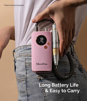MelodySusie SC320F Nail Drill clip-on design attached to waist