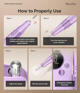 MelodySusie SC320F Nail Drill in purple colour side view