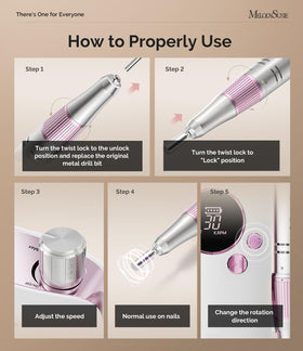 MelodySusie SC320F Nail Drill in purple with accessories