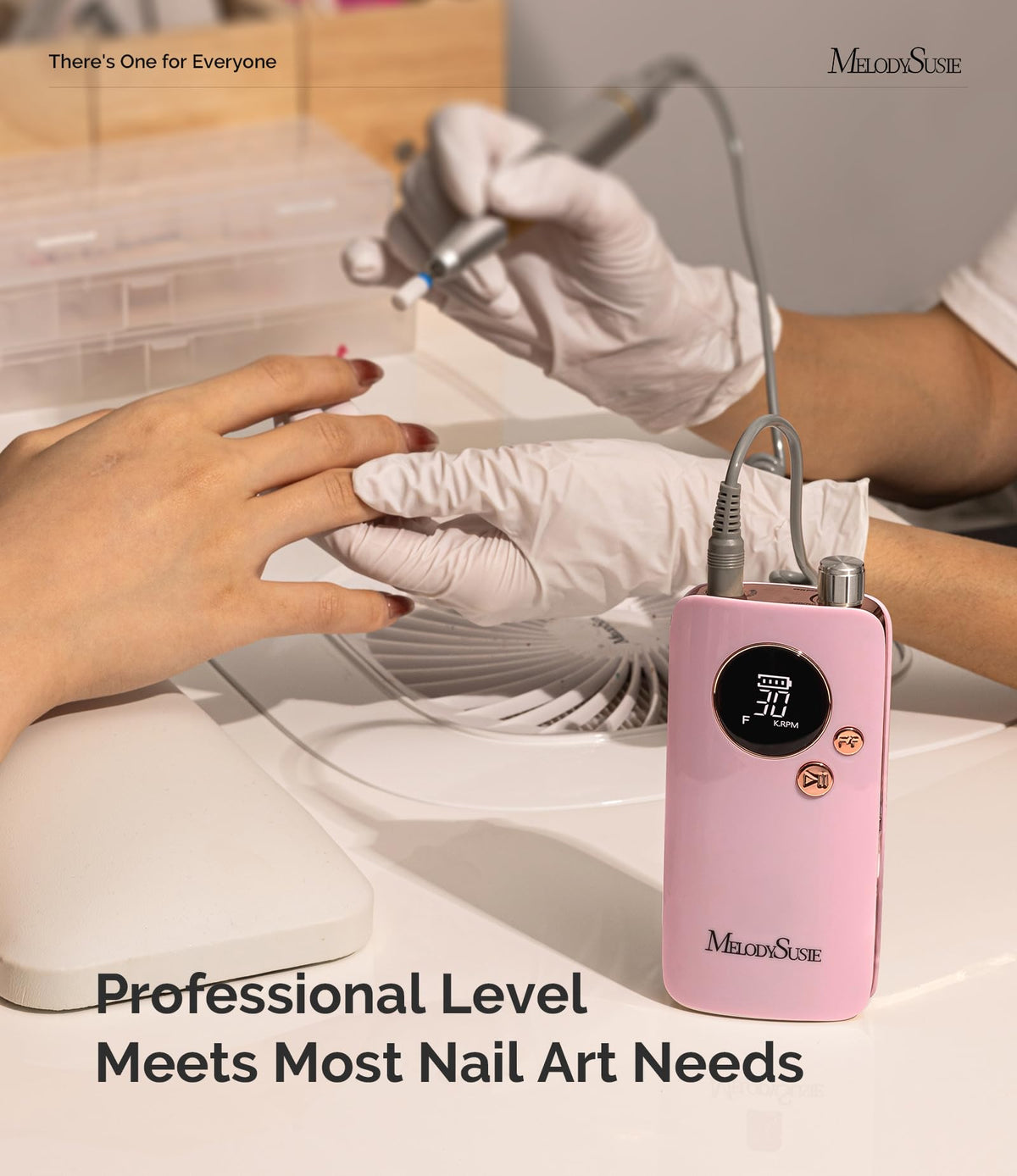 MelodySusie SC320F Nail Drill with compatible nail dust collector