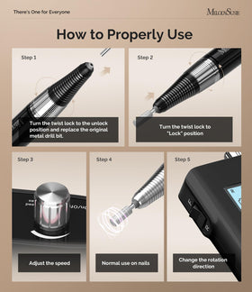 MelodySusie SC320H nail drill clip-on design for easy attachment