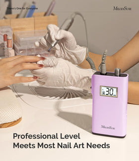 MelodySusie SC320H nail drill in use for nail prep