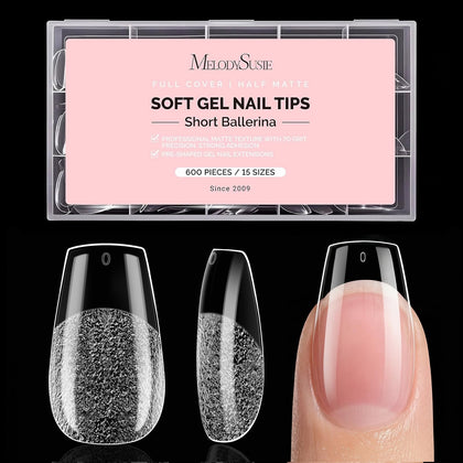 MelodySusie Short Ballerina Nail Tips 600PCS front view