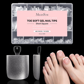 MelodySusie Square Toe Nail Tips 480Pcs package front view