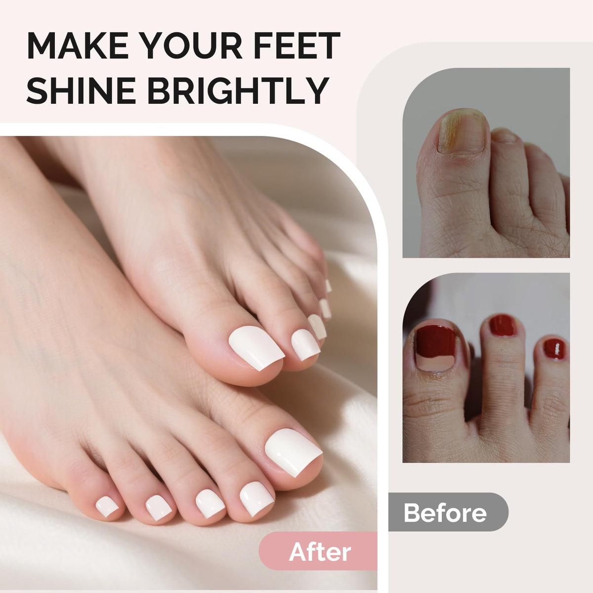 MelodySusie Square Toe Nail Tips with numbers for easy size selection