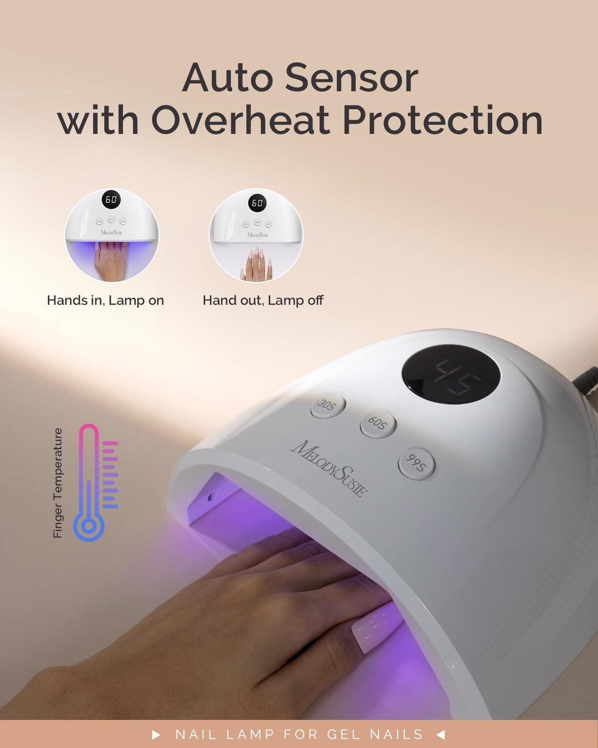 MelodySusie UV Nail Lamp P-Plus30F side view