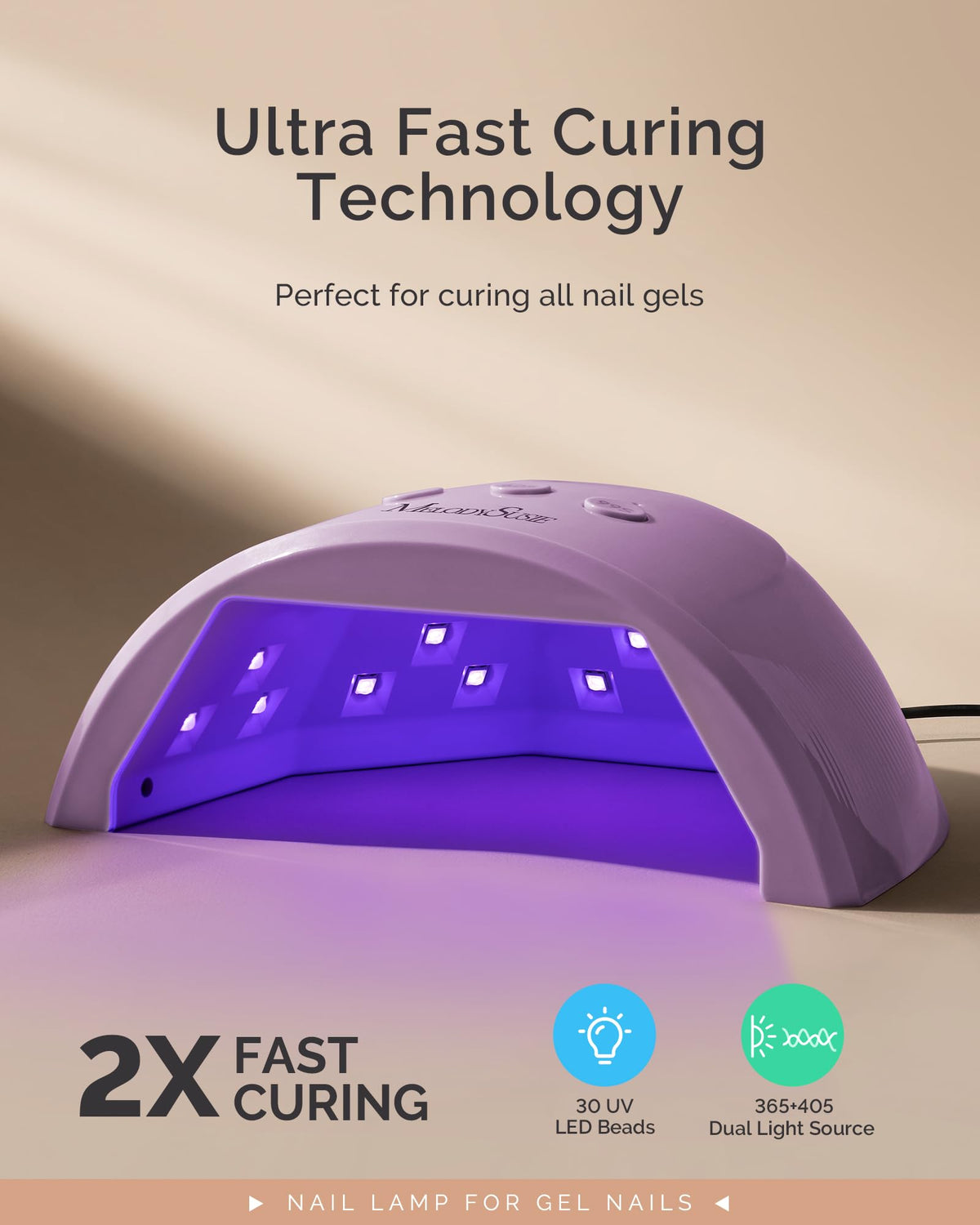 MelodySusie UV Nail Lamp P-Plus30F with power cord