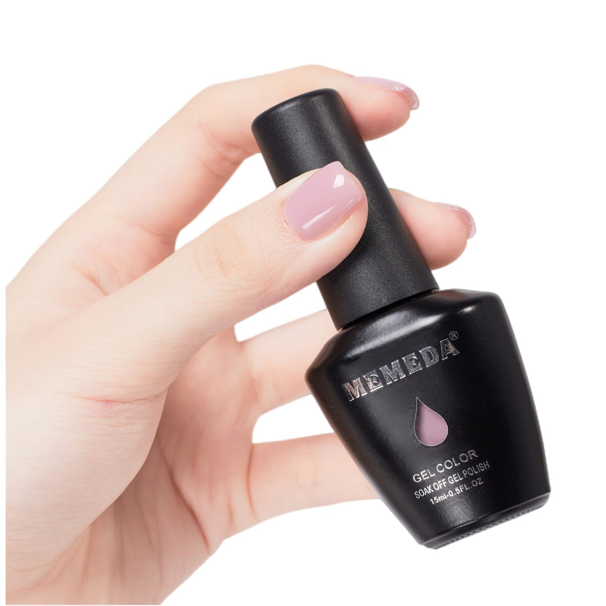 MEMEDA Gel Nail Polish Milky White Nude application process