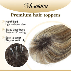 meralona Hair Topper lifestyle scene on a model