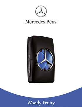 Mercedes Benz Man Eau De Toilette Spray bottle design with blue hue