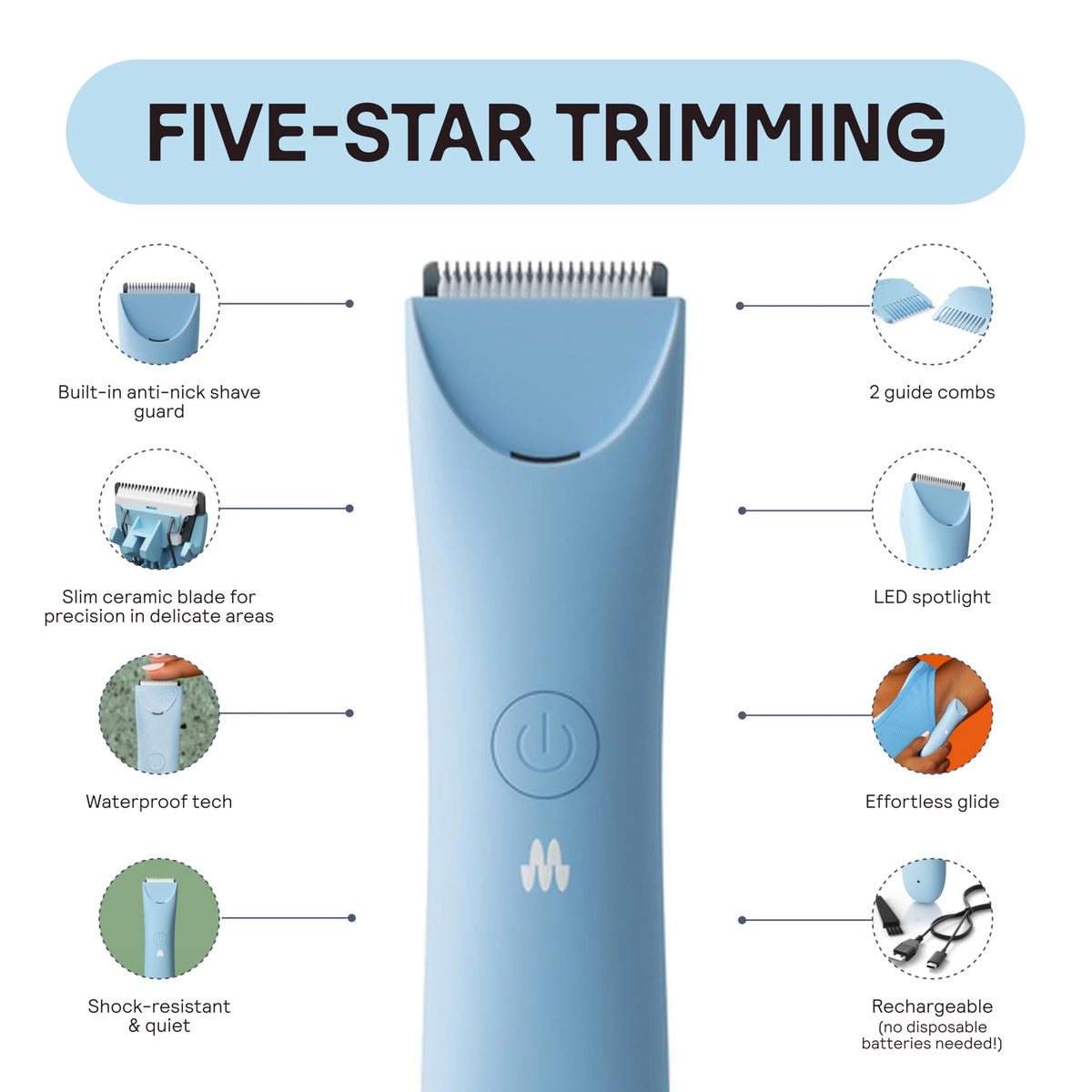 MERIDIAN The Slimmer Trimmer side view showing ceramic blade