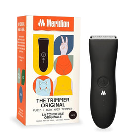 MERIDIAN The Trimmer Original body hair trimmer front view in Onyx