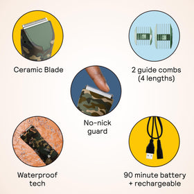 MERIDIAN The Trimmer Original body hair trimmer showcasing ceramic blade