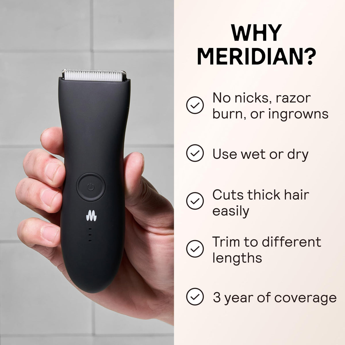 MERIDIAN The Trimmer Original side view showcasing ceramic blade