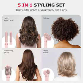 MESCOMB Hot Air Styler in use on long hair