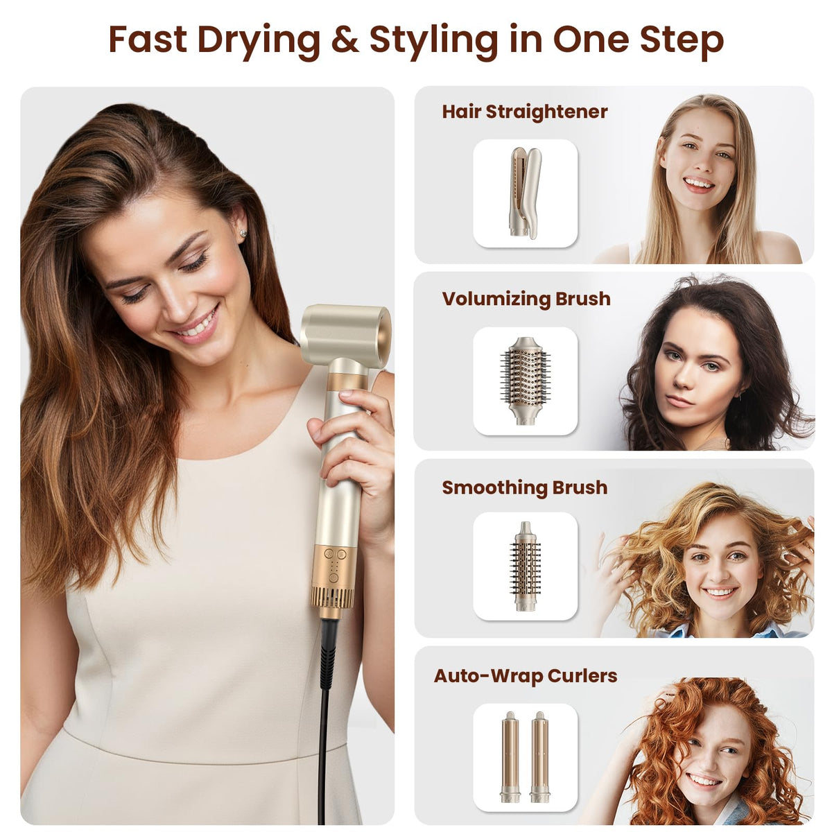 MESCOMB Hot Air Styler side view showing the ceramic panel